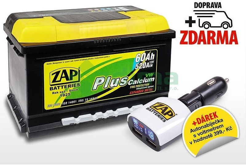 ZAP Plus 12V 60Ah 520A 56077