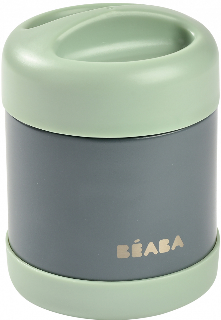 Beaba Termoska na oběd z nerezové oceli se vzduchotěsným uzávěrem Mineral Grey Sage Green 300 ml