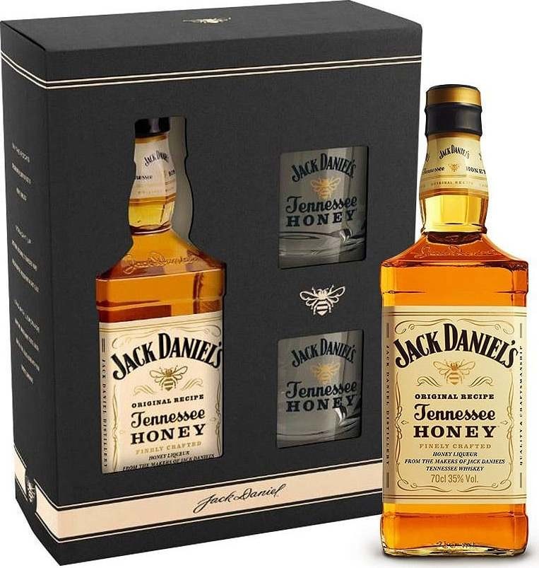 Jack Daniel\'s Honey 0,7 l (dárkové balení 2 sklenice)