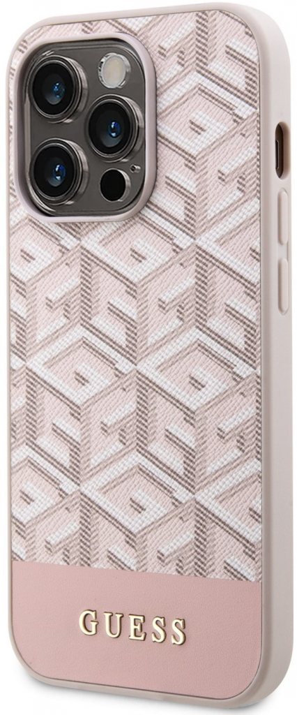 Pouzdro Guess PU G Cube MagSafe Kompatibilní iPhone 13 Pro růžové