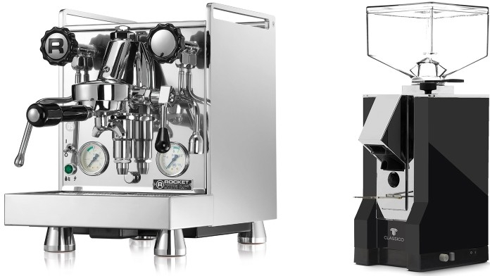 Set Rocket Espresso Mozzafiato Cronometro V + Eureka Mignon Classico