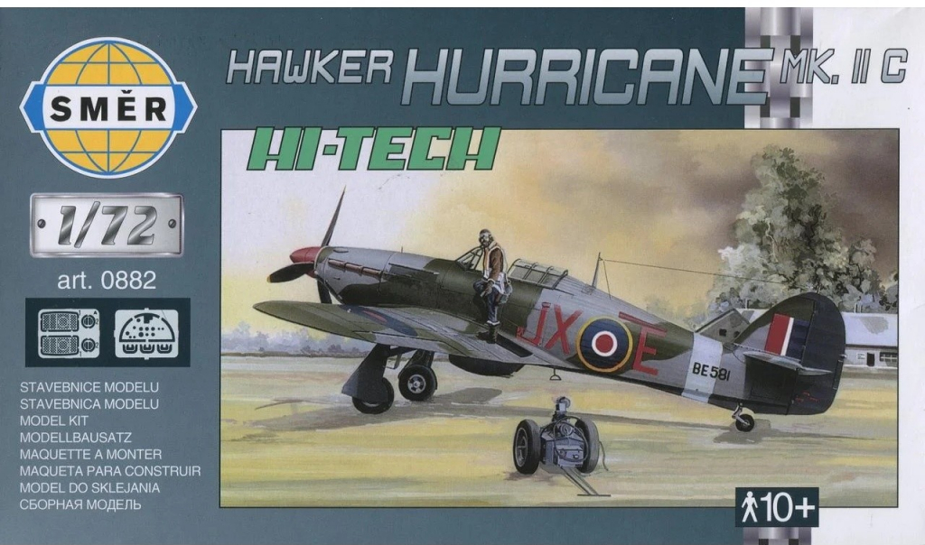 Směr Model Hawker Hurricane MK.II HI TECH 16 9x13 6cm v krabici 25x14 5x4 1:72