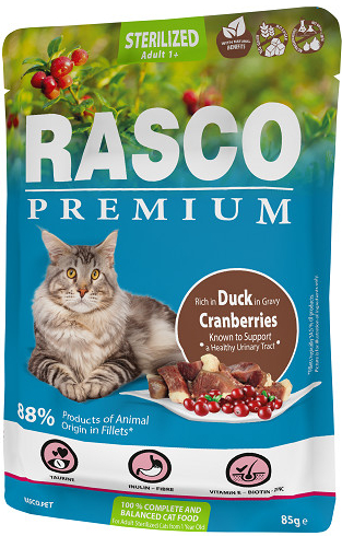 Rasco Premium Cat Adult Sterilized Duck in Gravy 85 g