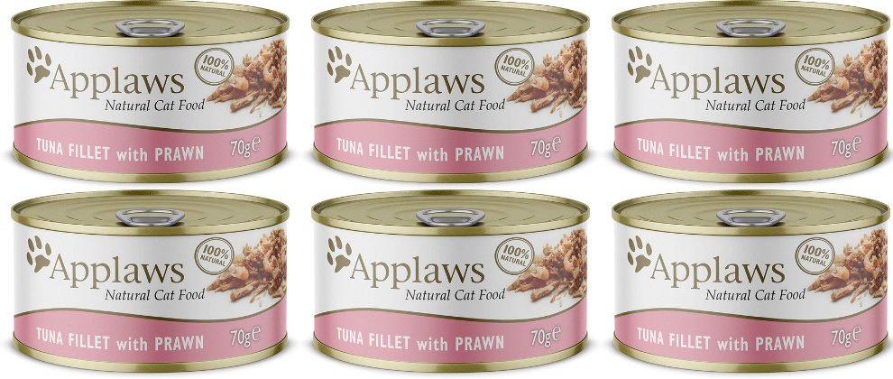 Applaws Cat Tin s tuňákem a krevetami 6 x 70 g
