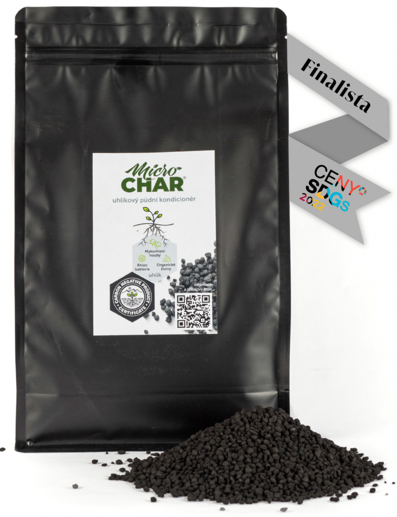 Biochar MicroCHAR půdní kondicionér 1 kg