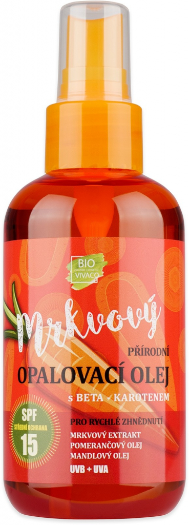 Vivaco 100% přírodní mrkvový opalovací olej SPF15 150 ml