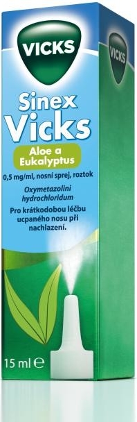 SINEX VICKS ALOE A EUKALYPTUS NAS 0,5MG/ML NAS SPR SOL 1X15ML