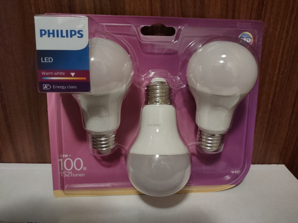 Philips žárovka LED klasik, 13W, E27, teplá bílá, 3ks