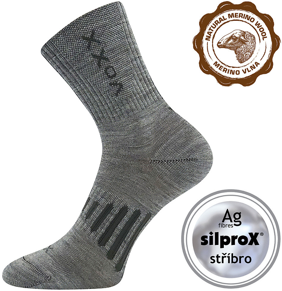 VoXX ponožky Powrix světle šedá