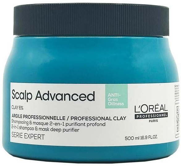 L\'Oréal Expert Scalp Advanced Anti Oiliness Clay 2v1 maska a šampon 500 ml