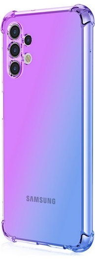 Pouzdro TopQ Samsung A13 silikon Shock duhový fialovo-modrý