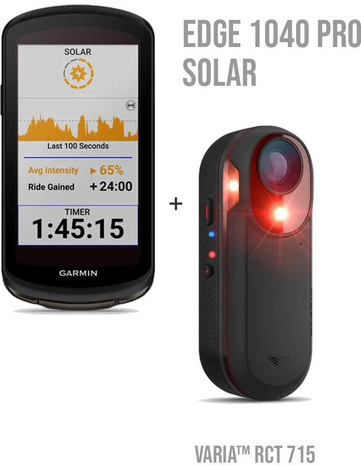 Garmin Edge 1040 Pro Solar + Garmin Varia RCT 715