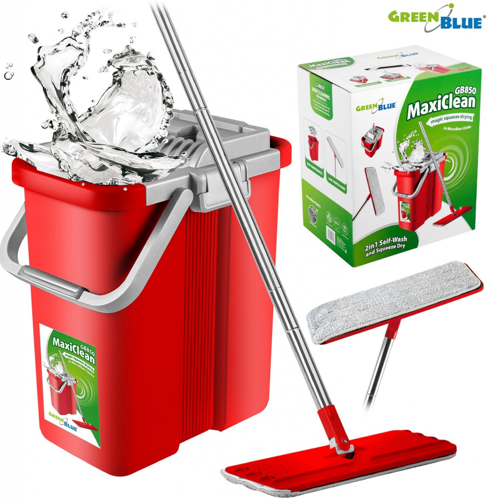 Maxiclean GB850 GreenBlue Plochý mop se ždímačkou