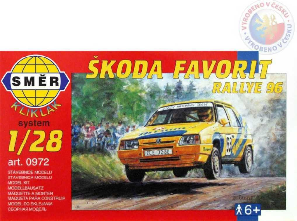 Směr zacvakávací model ŠKODA FAVORIT RALLYE 96 1:28