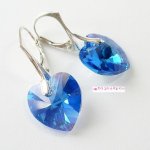 Náušnice SRDCE Bermuda blue