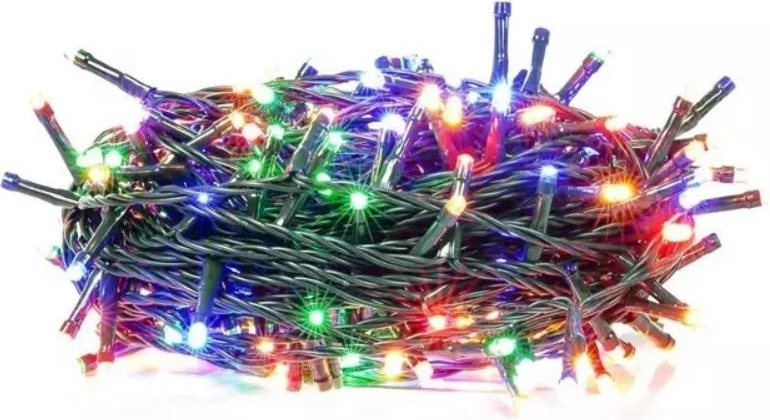 Solight LED venkovní vánoční řetěz 50 LED 5m přívod 3m 8 funkcí časovač paměť IP44 vícebarevný