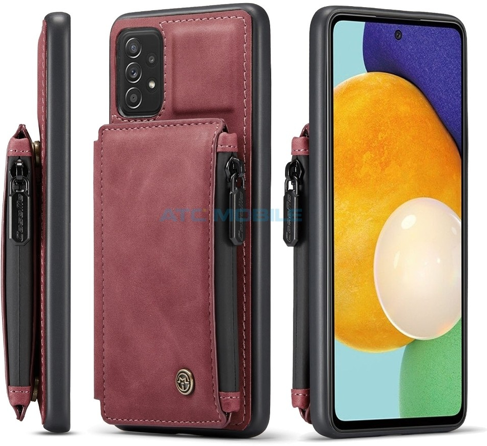 Pouzdro CaseMe Samsung Galaxy A52 SM-A525, A52 5G SM-A526, A52s 5G SM-A528B s peněženkou červené