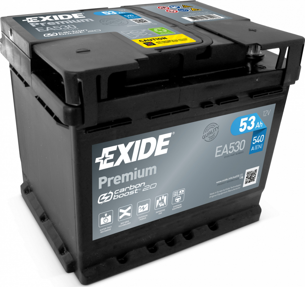 Exide Premium 12V 53Ah 540A EA530