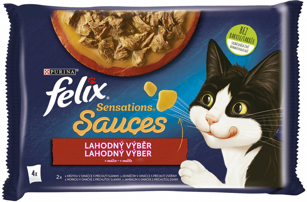 Felix Sensations Sauces s krůtou a jehněčím v omáčce 4 x 85 g