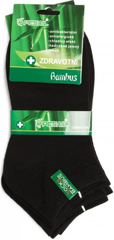 Pesail pánské bambusové zdravotní ponožky 3ks černá
