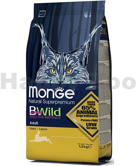 Monge Cat BWild Low Grain zajíc 1,5 kg