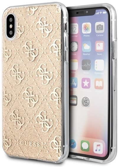 Pouzdro Guess iPhone X/Xs 4G Glitter zlaté