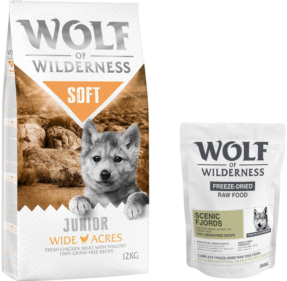 Wolf of Wilderness Junior Soft Wide Acres kuřecí 12 kg