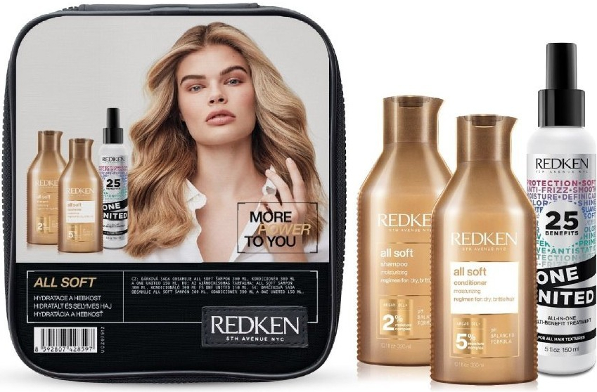 Redken All Soft Vánočn ísada šampon 300 ml + kondicionér 300 ml + bezoplachová péče 150 ml dárková sada