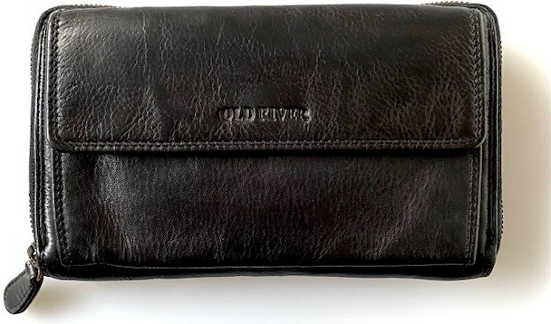 Old River kožená kabelka na mobil s peněženkou 2v1 LB5080 černá