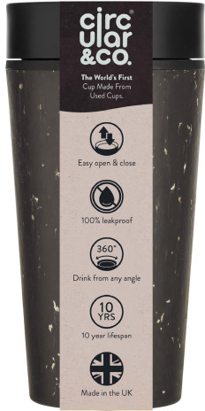 Circular Cup rCup COSMIC Black 340 ml