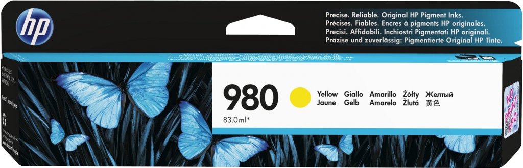 HP 980 originální inkoustová kazeta žlutá D8J09A