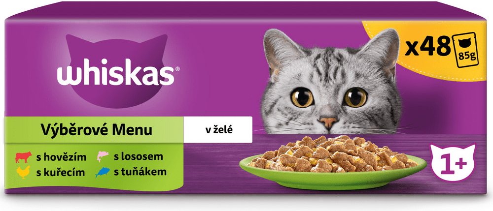 Whiskas mixovaný výběr v želé pro dospělé kočky 48 x 100 g