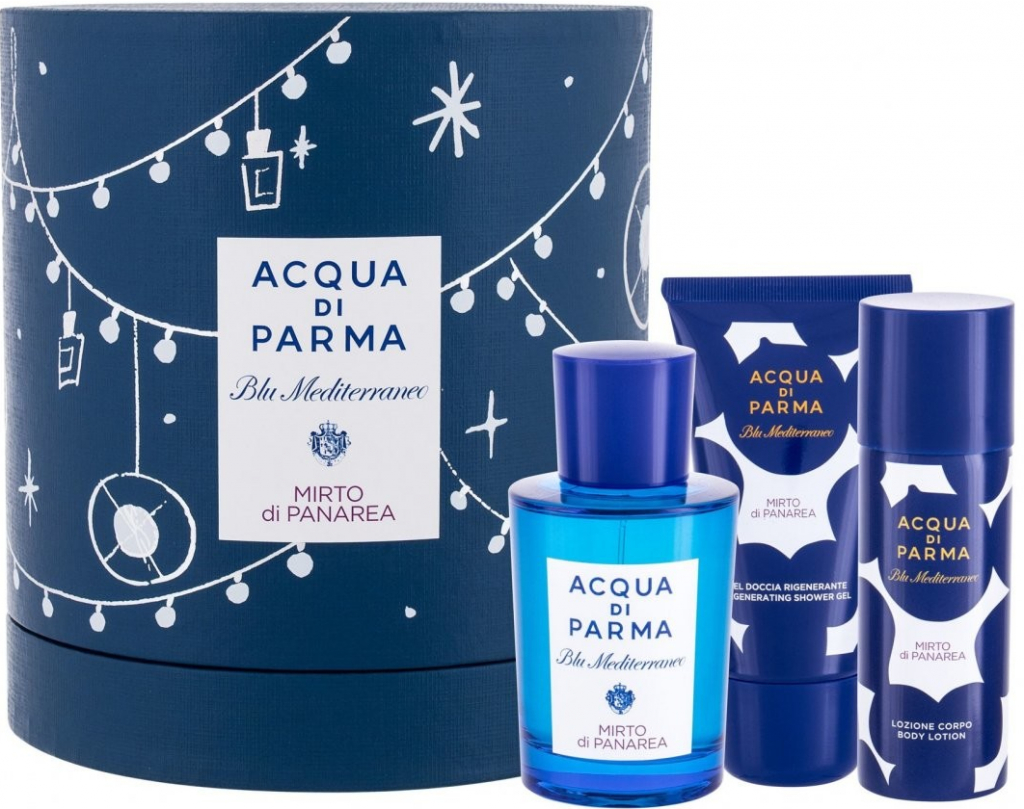 Acqua di Parma Blu Mediterraneo Mirto di Panarea EDT 75 ml + sprchový gel 40 ml + tělové mléko 50 ml dárková sada