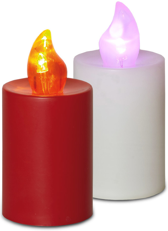 HomeLife Elektrická svíčka s plamenem bílá 2 ks AA46