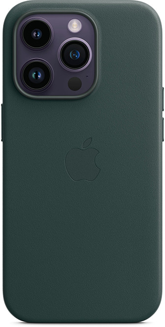 Pouzdro AppleMix Originální Apple iPhone 14 Pro - MagSafe - kožené - piniově zelené