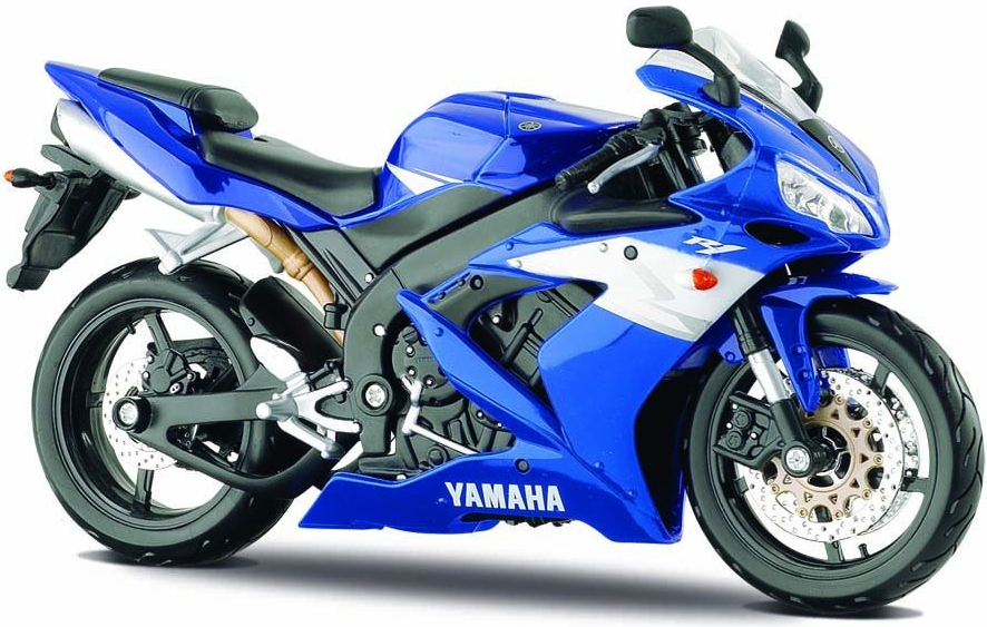 Maisto motorka na podstavci Yamaha YZF-R1 modrá 1:12