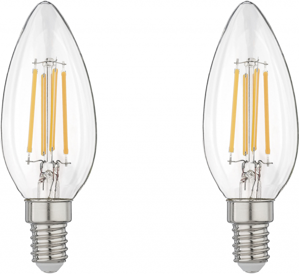 Livarno home Filamentová LED žárovka svíčka E14, 2 kusy