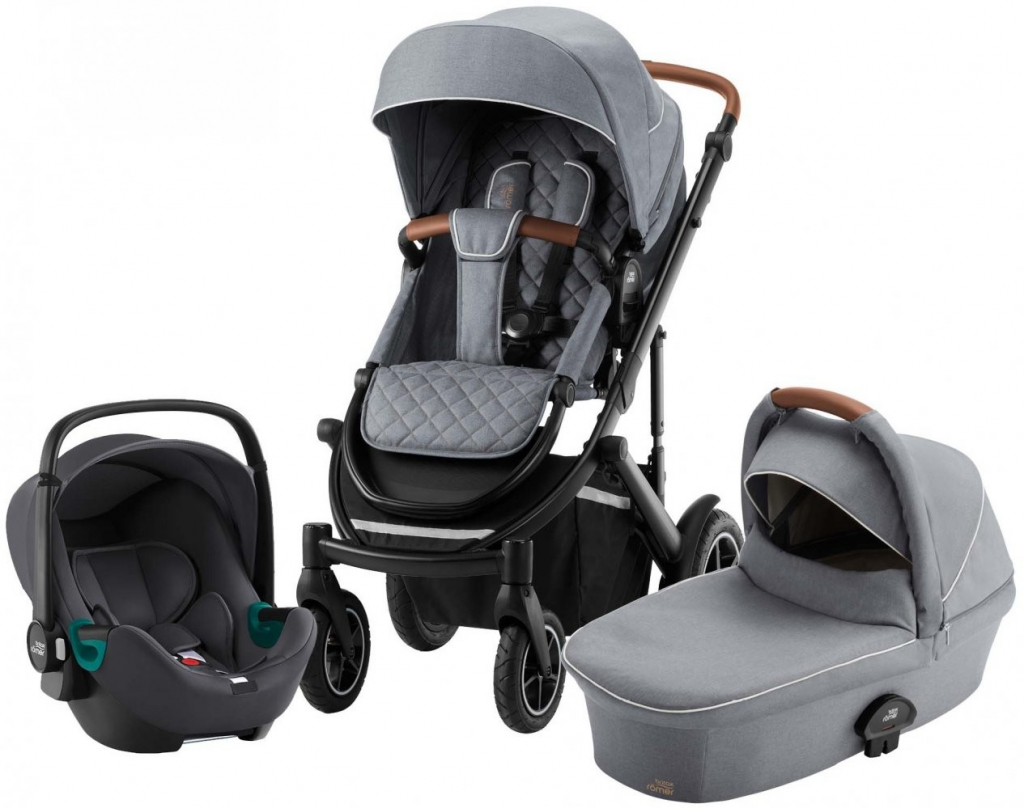 Britax Set Smile III + korba + autosedačka Baby Safe 3 i-Size 2022 Nordic Grey