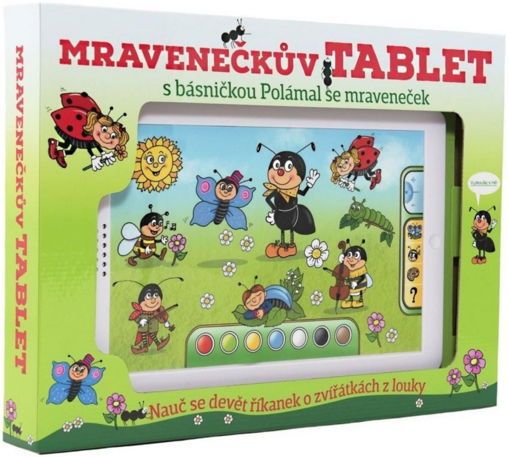 Teddies Mravenečkův tablet plast 30x20x2 cm na baterie se zvukem