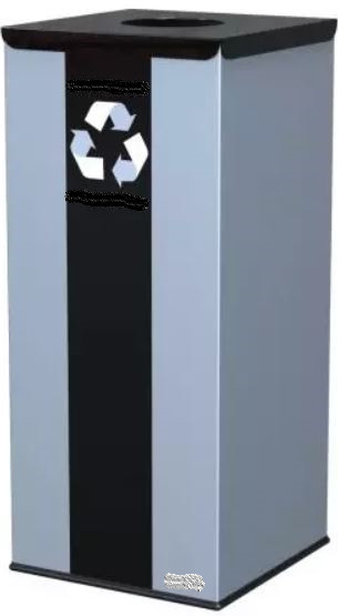 Alda Kovový odpadkový koš EKO Square na tříděný odpad 60 l černý 16558