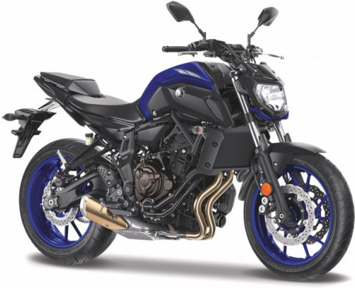 Maisto Yamaha MT07 2018 Modrá 1:18