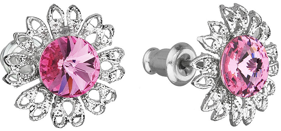 Evolution Group se Swarovski krystaly růžová kytička 51042.3 rose