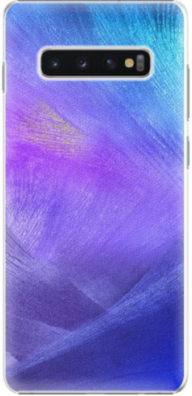 Pouzdro iSaprio Fialové Peří Samsung Galaxy S10 Plus