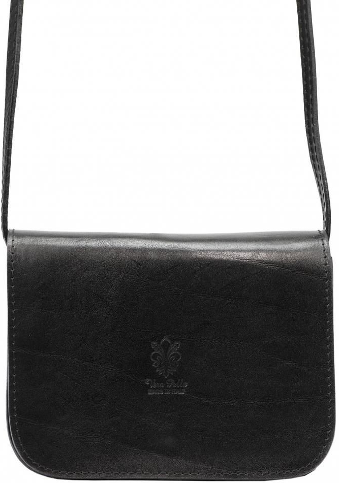 Vera Pelle kožená malá dámská crossbody kabelka černá