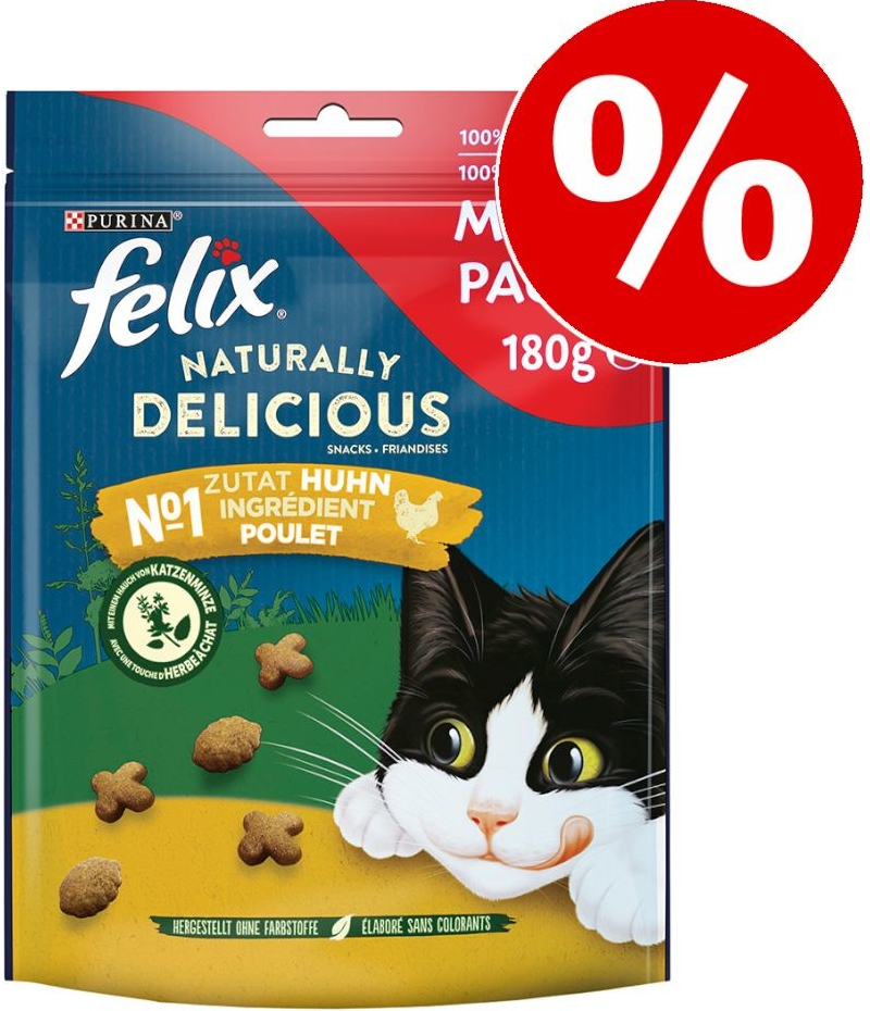 Felix Naturally Delicious pamlsky pro kočky kuřecí se šantou kočičí 180 g