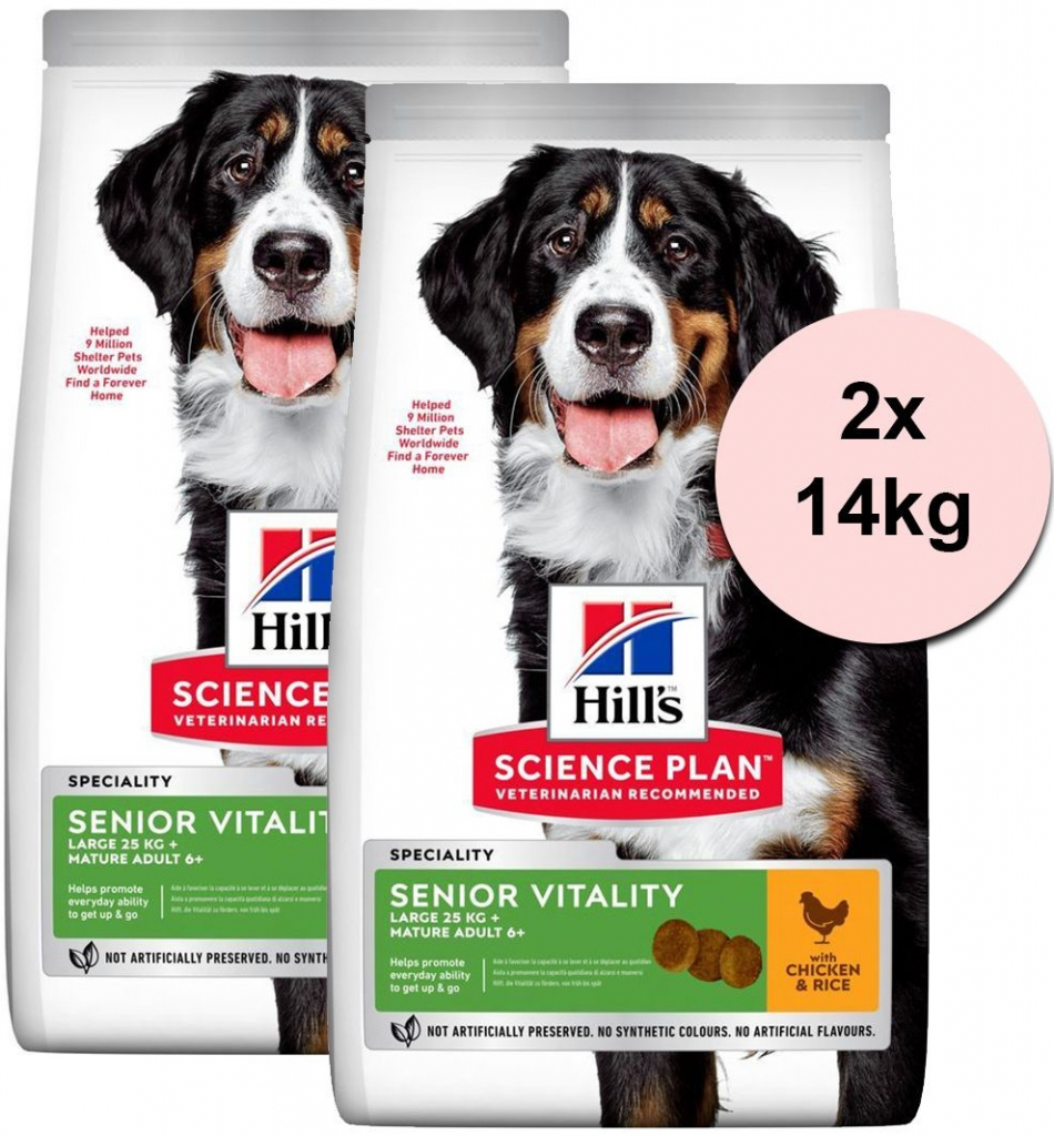 Hill’s Science Plan Mature Senior Vitality Large Breed Chicken 2 x 14 kg