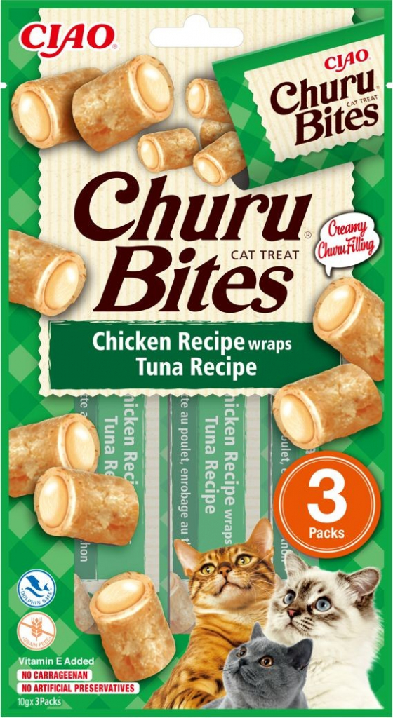 Churu Cat Bites Chicken wraps&Tuna Purée 3 x 10 g