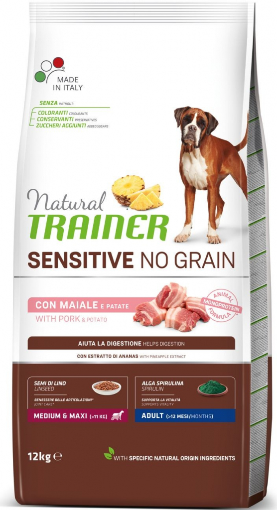 Natural Trainer Sensitive dog NO GRAIN M/M vepřové 12 kg