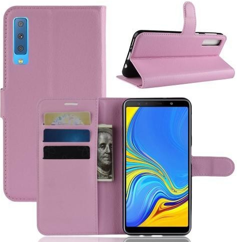 Pouzdro Skin PU kožené flipové Samsung Galaxy A7 2018 - růžové