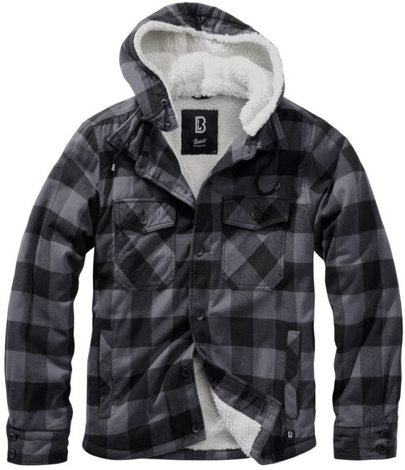 Brandit Lumberjacket hooded černo-šedá